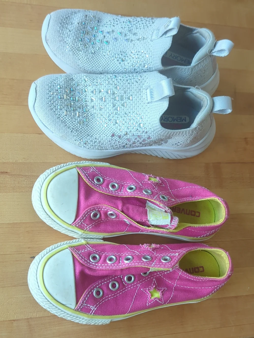 Two Pair Bundle Kids Sneakers Converse Sketchers